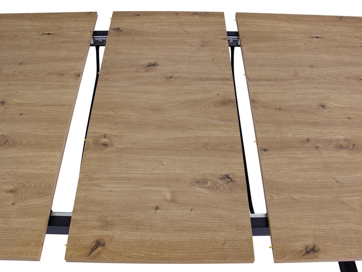 ESSTISCH in Metall, Holzwerkstoff  - Schwarz/Eiche Artisan, KONVENTIONELL, Holzwerkstoff/Metall (160-200/76/90cm) - MID.YOU
