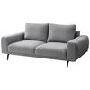 2-SITZER-SOFA Webstoff Grau  - Schwarz/Grau, MODERN, Textil/Metall (202/89/115cm) - MID.YOU