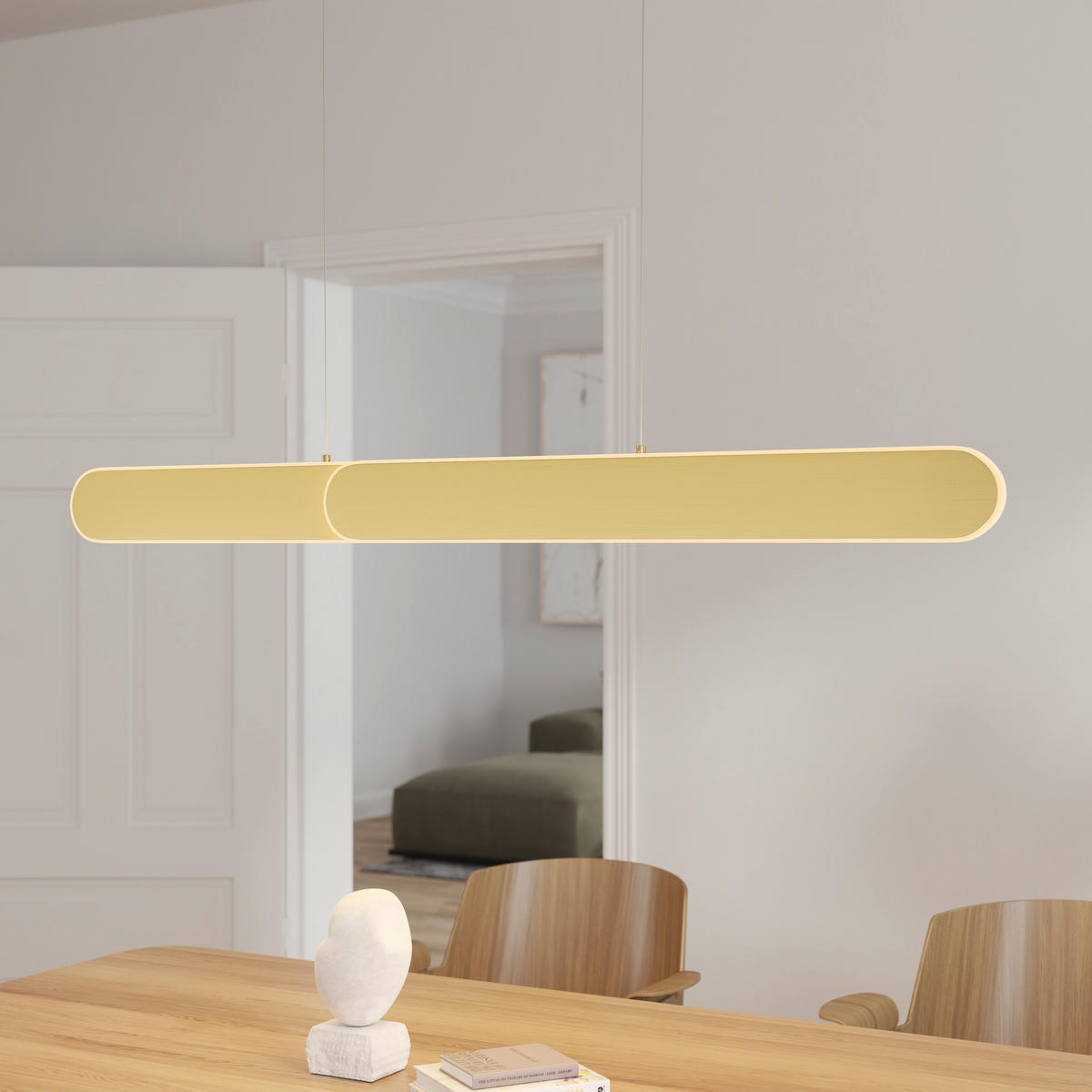 LED-HÄNGELEUCHTE 115/7,5/150 cm  - Messingfarben, Design, Metall (115/7,5/150cm) - Dieter Knoll