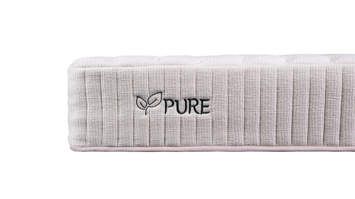 TASCHENFEDERKERNMATRATZE LIME PURE MIT LATEX 90/200 cm Höhe ca. 30 cm  - Weiss, Basics, Textil (90/200cm) - Linea Natura