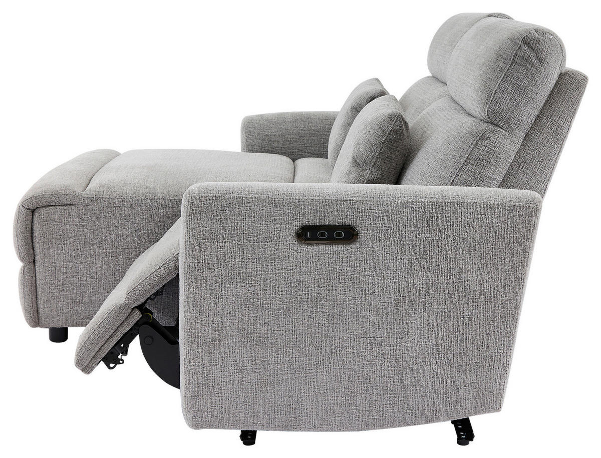 ECKSOFA Grau Webstoff  - Schwarz/Grau, Design, Kunststoff/Textil (212/101/97cm) - Carryhome