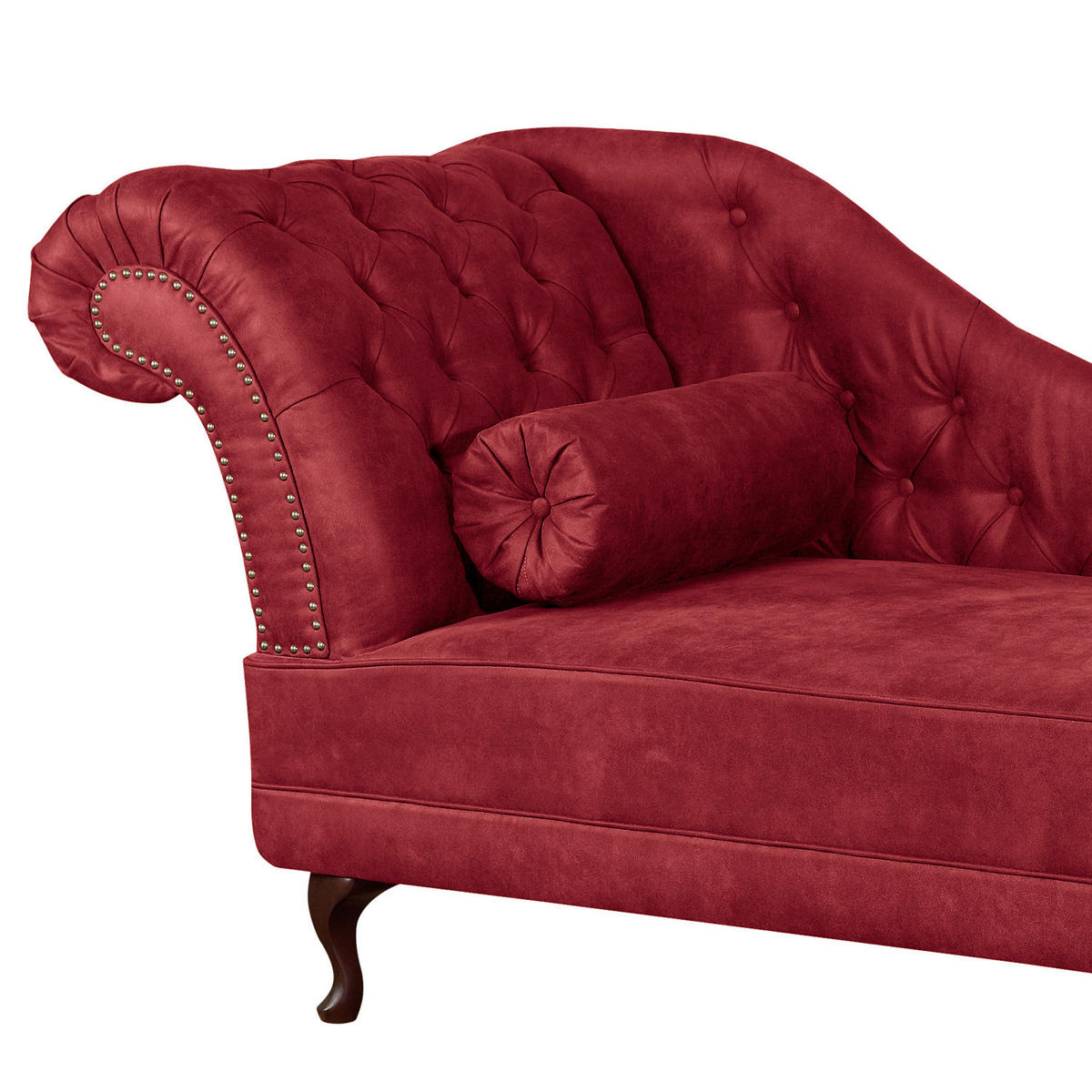 RÉCAMIERE Lederlook Rostfarben  - Rostfarben/Braun, Design, Holz/Textil (185/93/75cm) - Livetastic