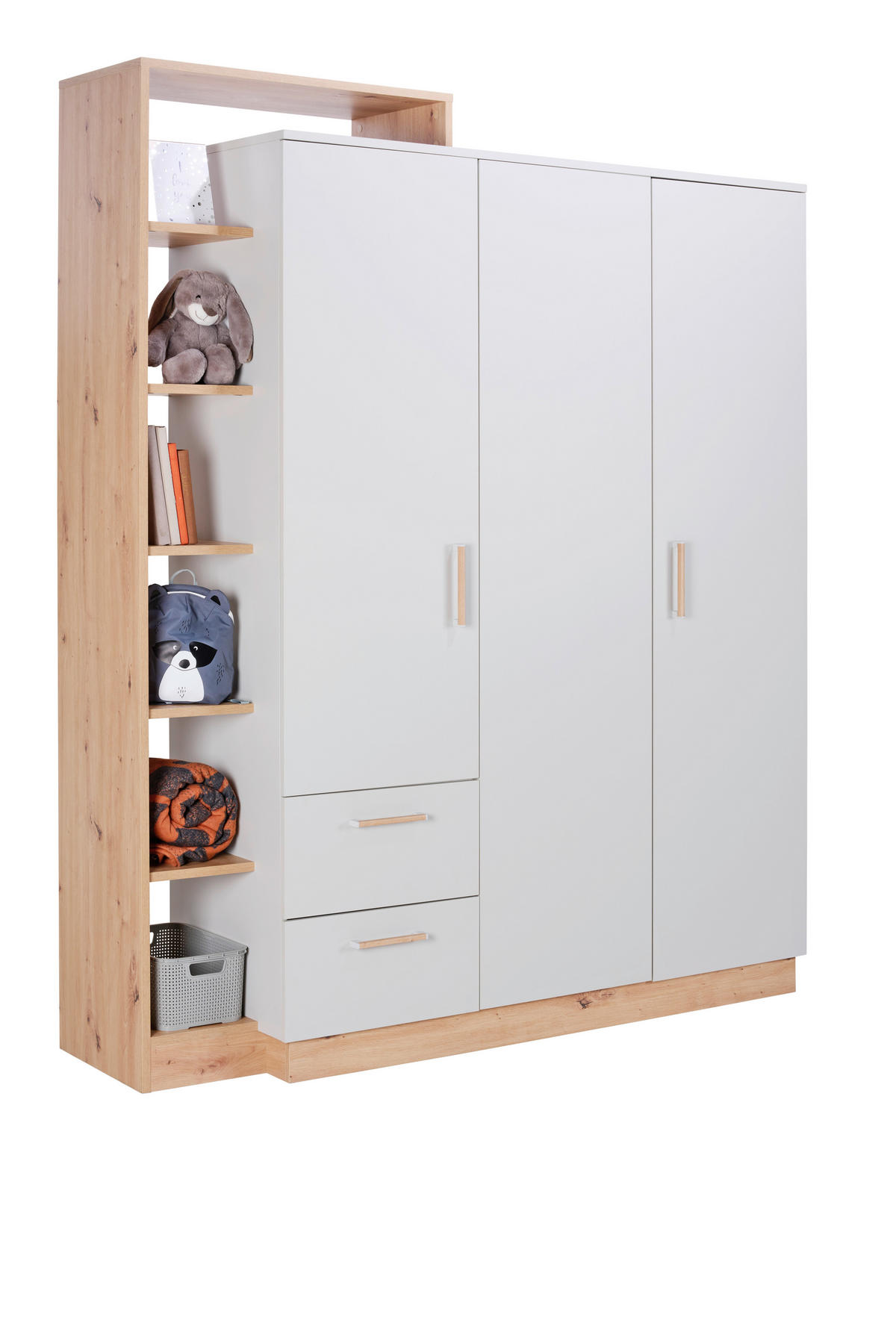 BABAPOLC Leo  - fekete/tölgyfa, Trend, műanyag/faalapú anyag (77/209/40cm) - Jimmylee