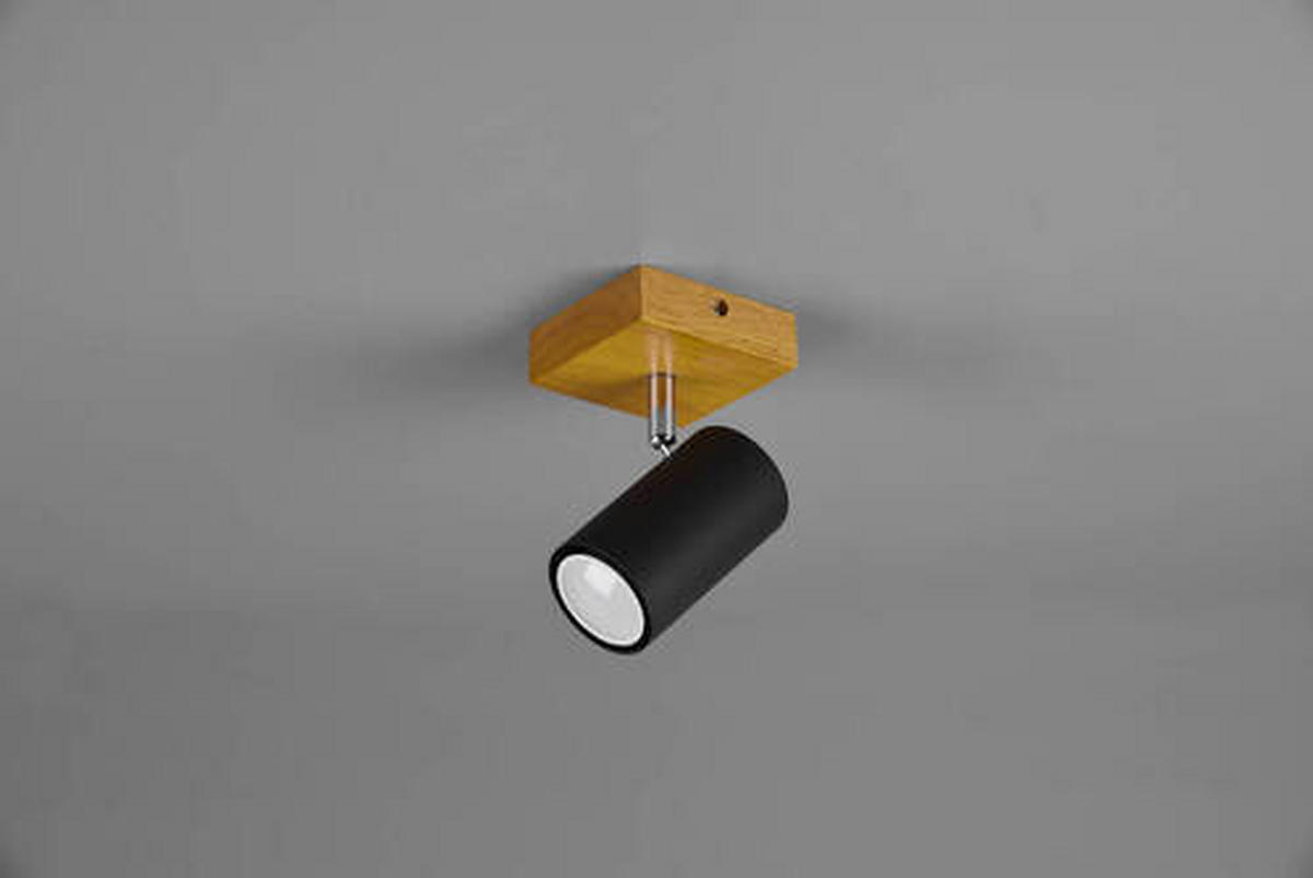 BODOVÉ SVIETIDLO, 15 W/GU10,  - čierna, Design, kov/drevo (9/16/12cm) - Trio Leuchten