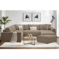 HOCKER Flachgewebe Braun  - Buchefarben/Braun, KONVENTIONELL, Holz/Textil (101/44/92cm) - Livetastic