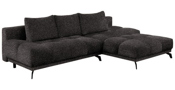 ECKSOFA Anthrazit Chenille  - Anthrazit/Schwarz, MODERN, Textil/Metall (290/182cm) - Hom`in