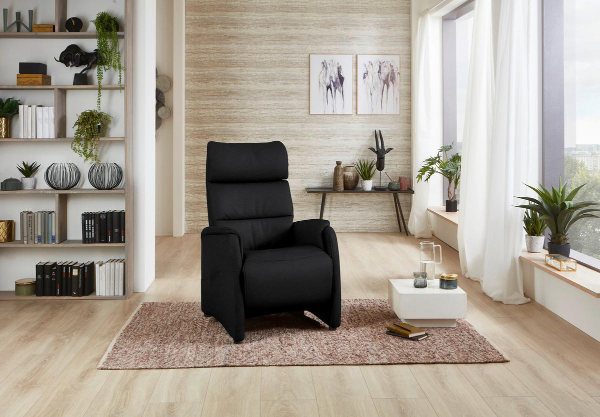 FAUTEUIL DE TÉLÉVISION in Schwarz  - Schwarz, Konventionell, Leder/Kunststoff (69/109/83cm) - Cantus