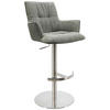 BARHOCKER in Metall, Textil Grau, Schwarz, Edelstahlfarben  - Chromfarben/Edelstahlfarben, Design, Textil/Metall (56/100/56cm) - Novel