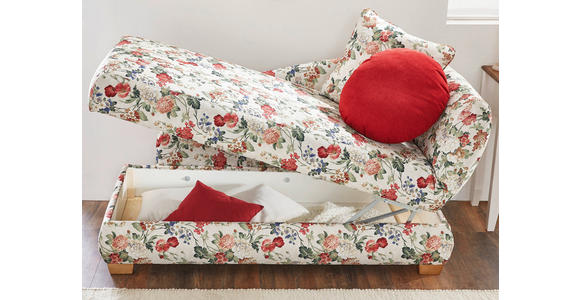RÉCAMIERE in Flachgewebe Multicolor, Weiß  - Eichefarben/Multicolor, LIFESTYLE, Textil (176/85/88cm) - Xora