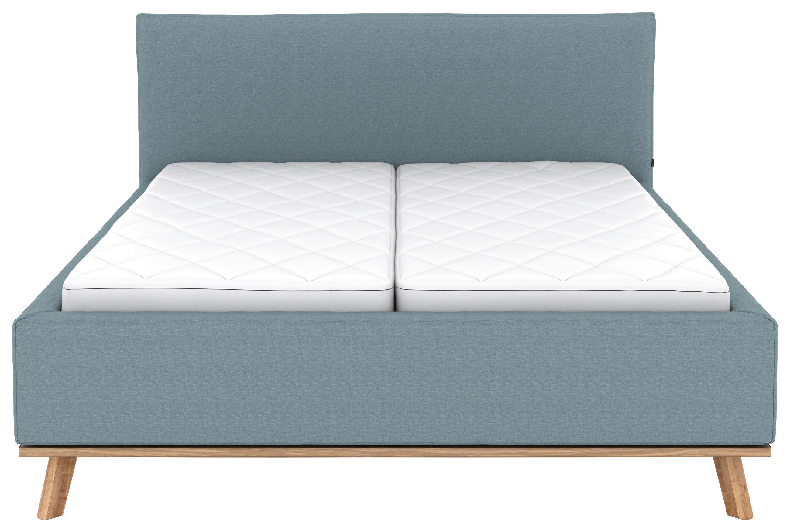 Thumbnail - Musterring Polsterbett, Blau, Textil, Birke, Buche,Esche, massiv, H3, Höhe ca. 20 cm, 160x200 cm, Reach, atmungsaktiv,Be...