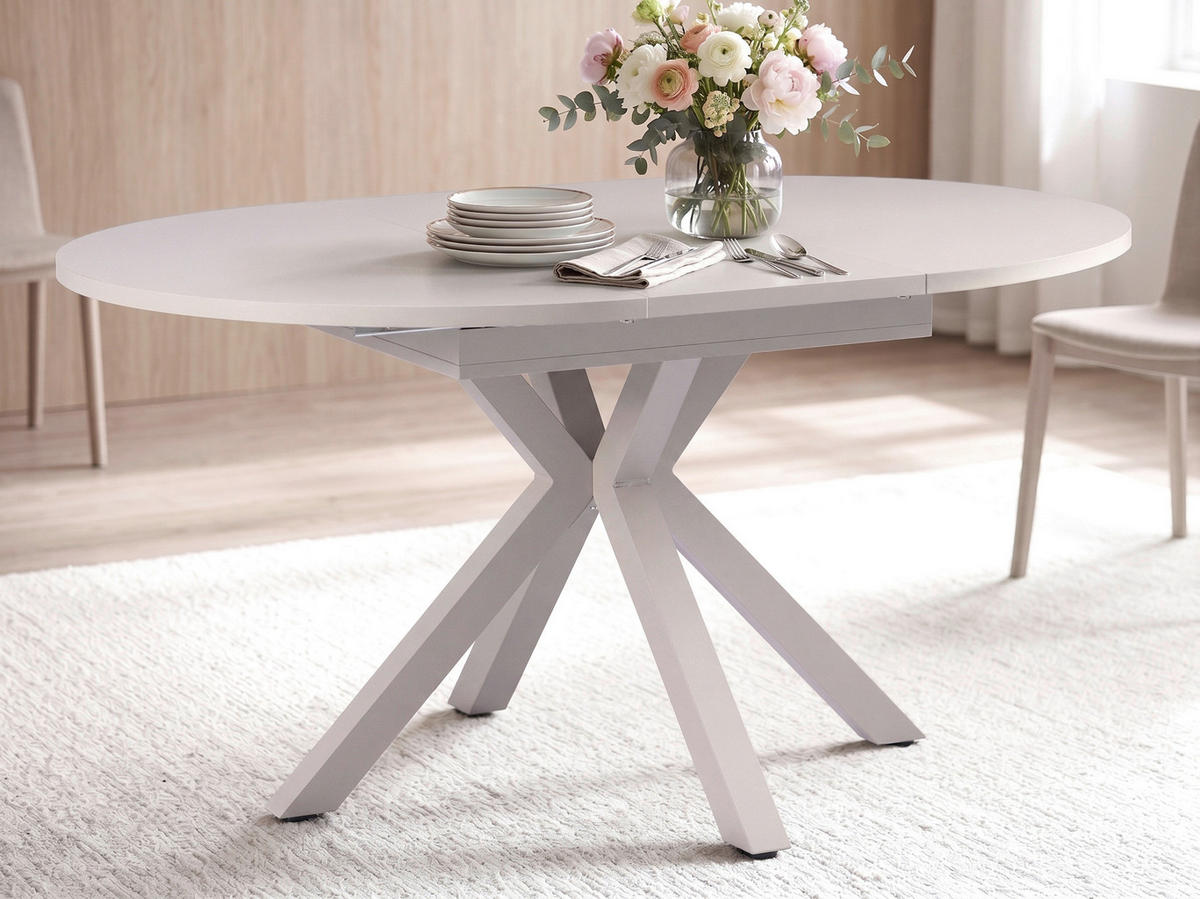 ESSTISCH 110/150/110/76 cm Nachbildung  Metall, Holzwerkstoff ausziehbar oval Kaschmir  - Kaschmir, MODERN, Holzwerkstoff/Metall (110/150/110/76cm) - Livetastic