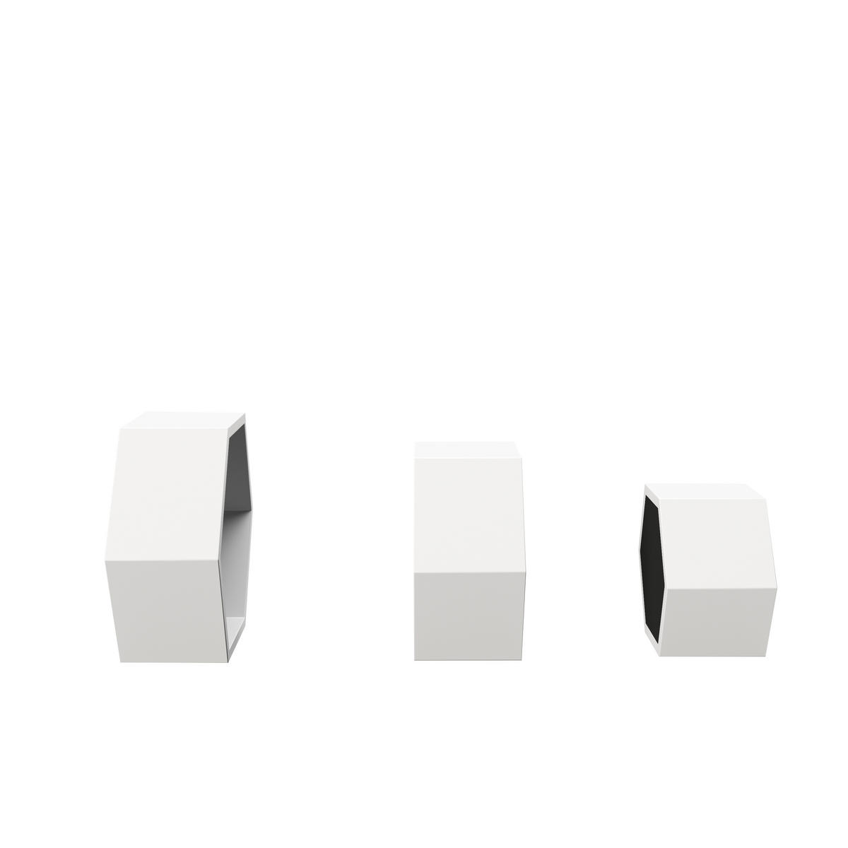 SET STENSKIH REGALOV - siva/bela, Konvencionalno, leseni material (30/25,6/20,5cm) - Playboy