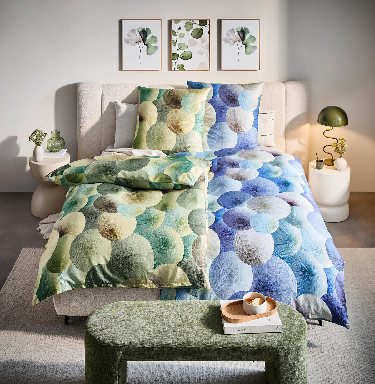 BETTWÄSCHE Impulse Makosatin 155/220 cm  - Grün, Design, Textil (155/220cm) - Estella