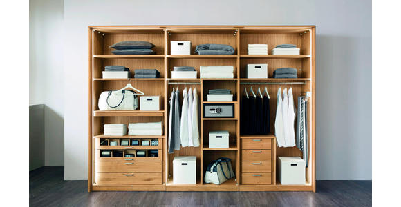 DREHTÜRENSCHRANK in massiv, Sperrholz Wildeiche Eichefarben - Eichefarben/Braun, Natur, Holz/Holzwerkstoff (302/223/62cm) - Valnatura