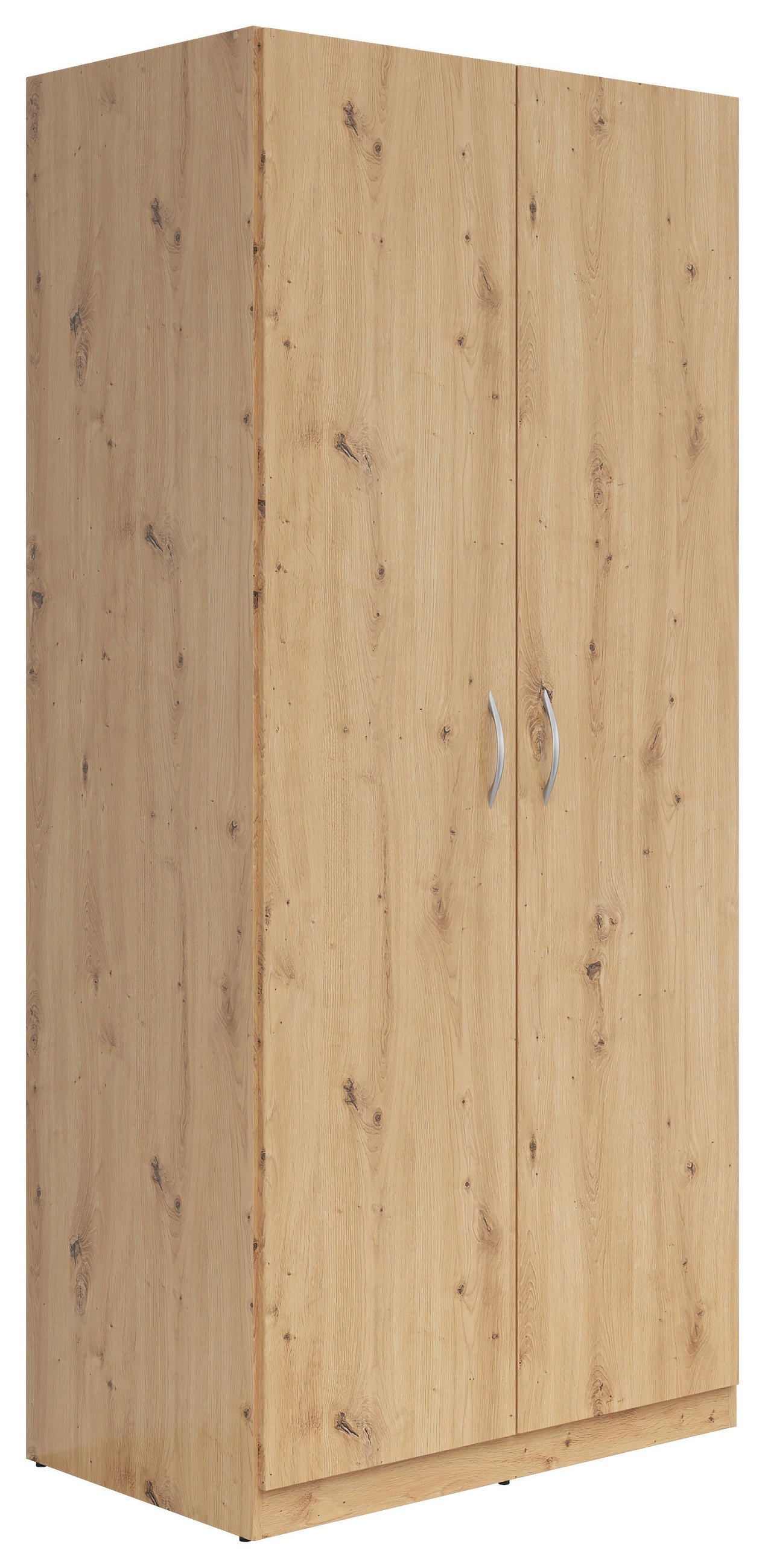 KLEIDERSCHRANK 91/197/54 cm 2-türig Eiche Artisan  - Silberfarben/Eiche Artisan, KONVENTIONELL, Holzwerkstoff/Kunststoff (91/197/54cm) - Boxxx