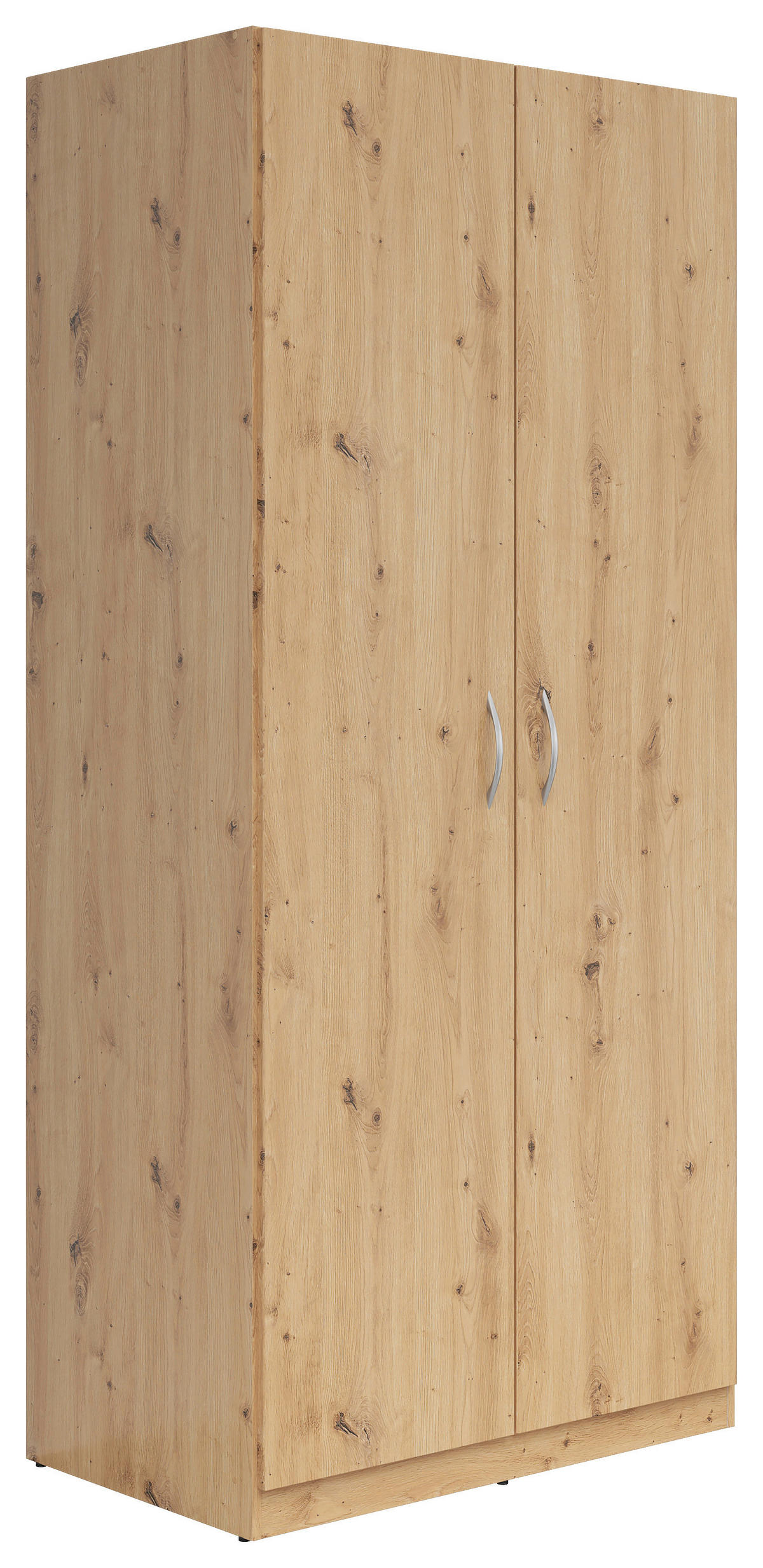KLEIDERSCHRANK in Eiche Artisan  - Silberfarben/Eiche Artisan, Konventionell, Holzwerkstoff/Kunststoff (91/197/54cm) - Carryhome