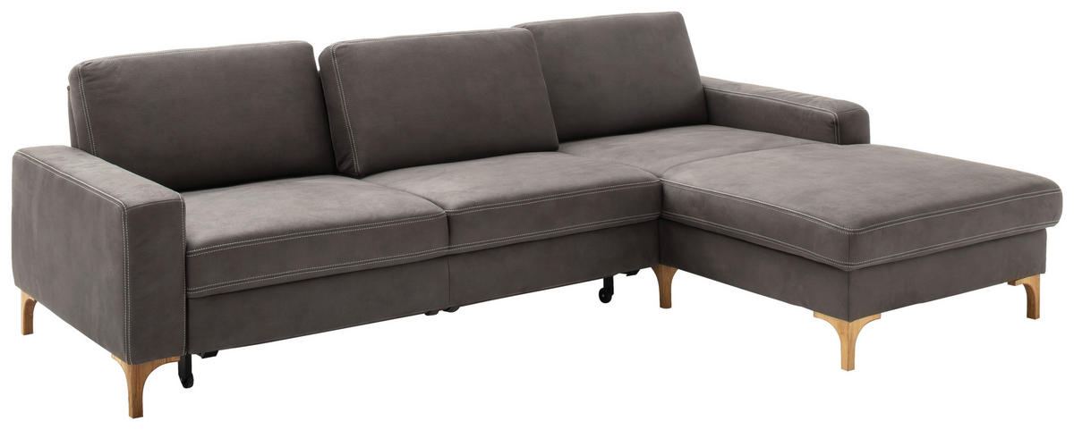 ECKSOFA in Mikrofaser Anthrazit  - Anthrazit/Beige, Design, Textil (278/185cm) - Pure Home Lifestyle