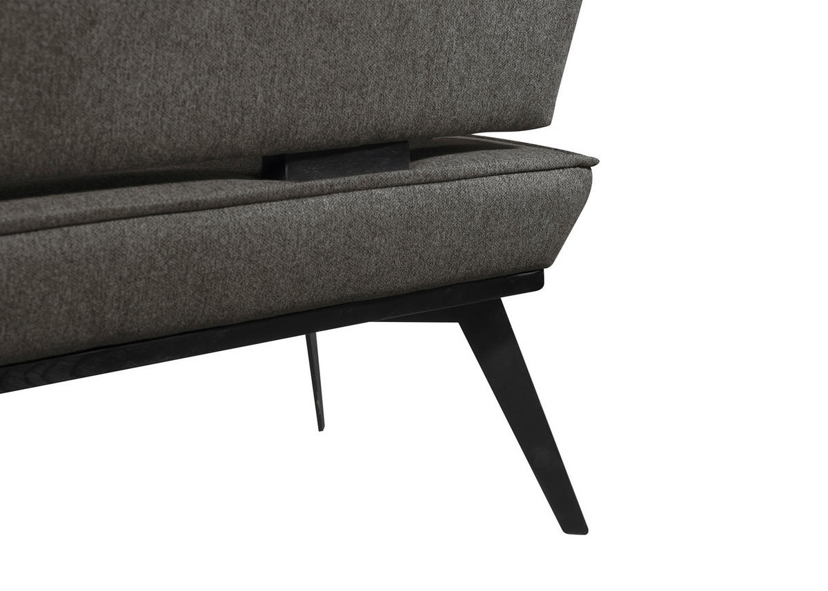 ECKBANK 165/195 cm Webstoff Schwarz Buche massiv   - Schwarz, Basics, Holz/Textil (165/195cm) - Carryhome