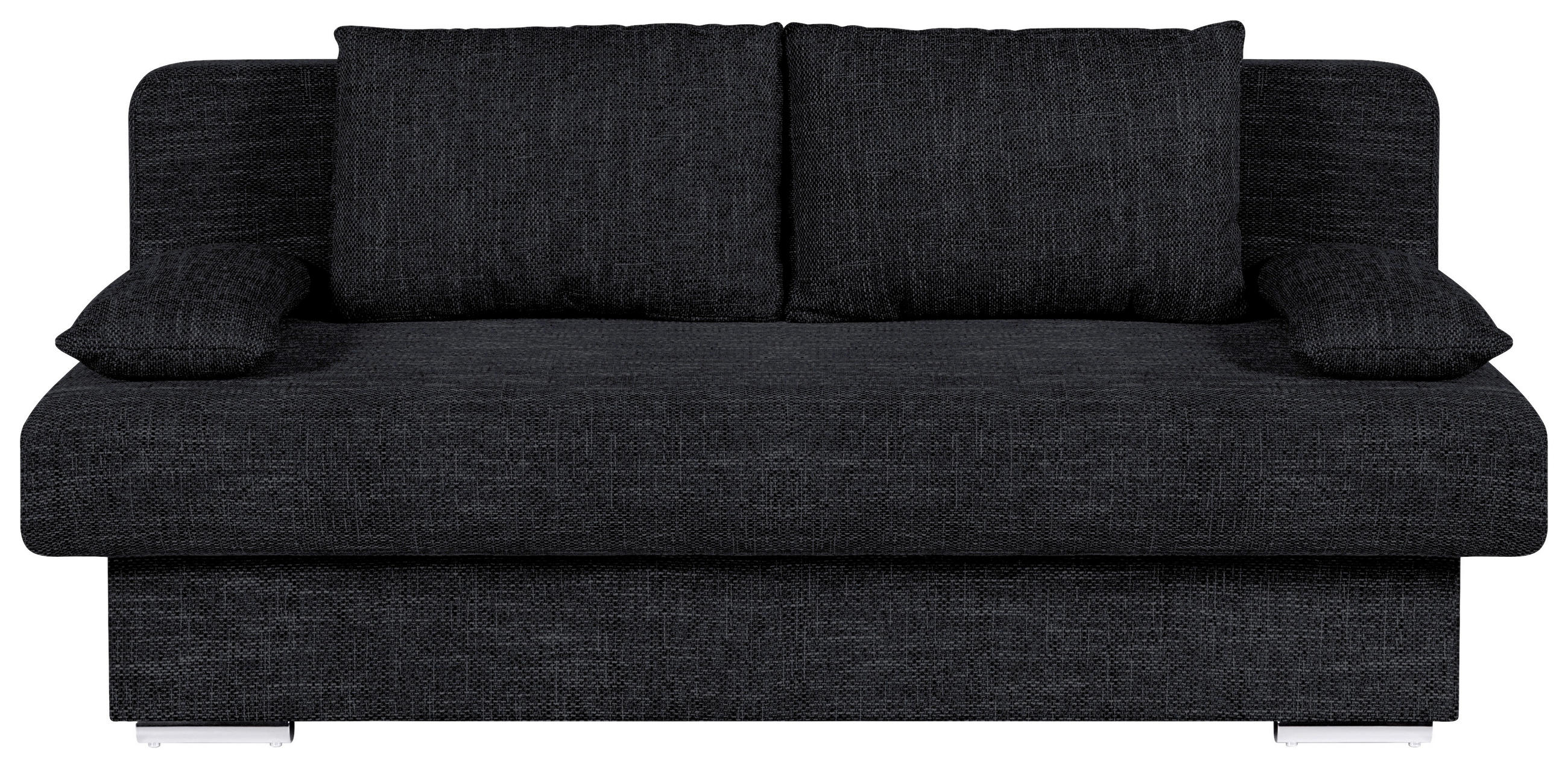 P & B ROZKLÁDACÍ POHOVKA, textil, kompozitní dřevo, černá