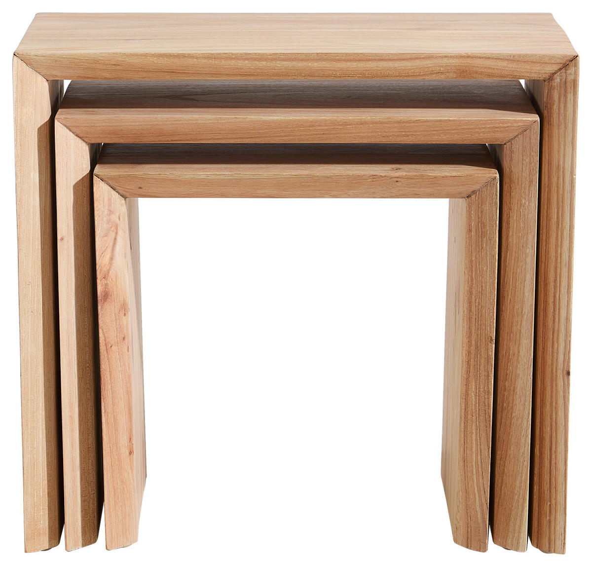 SATZTISCH Mindiholz vollmassiv quadratisch  - Naturfarben, Design, Holz (50/43/36/46/40/35/29/29/29cm) - Livetastic