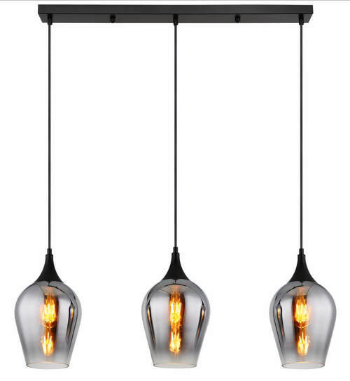 HÄNGELEUCHTE 83/18/120 cm   - Schwarz, Design, Glas/Metall (83/18/120cm) - Globo