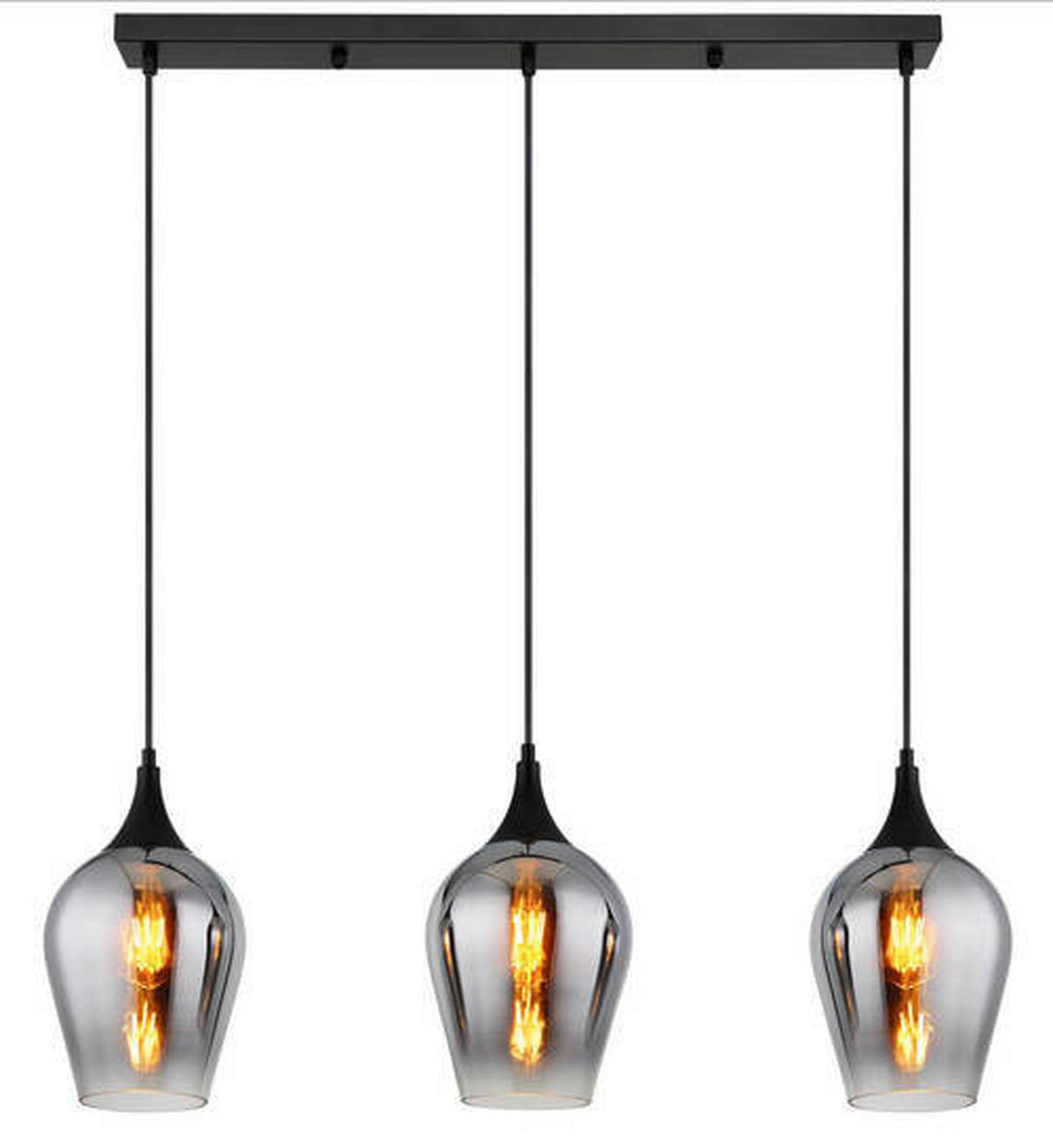 HÄNGELEUCHTE 83/18/120 cm   - Schwarz, Design, Glas/Metall (83/18/120cm) - Globo