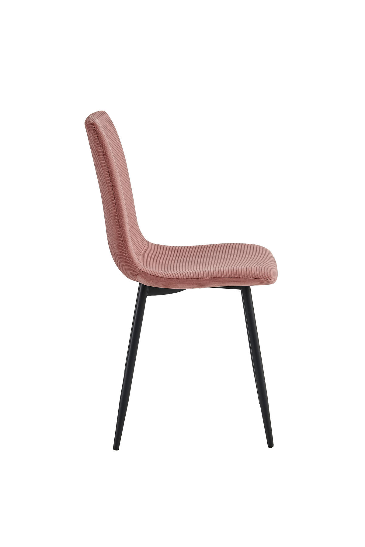 STUHL-SET 4 Stück  in Stahl Mikrofaser, Feincord  - Altrosa/Schwarz, MODERN, Textil/Metall (44/92/54cm) - MID.YOU