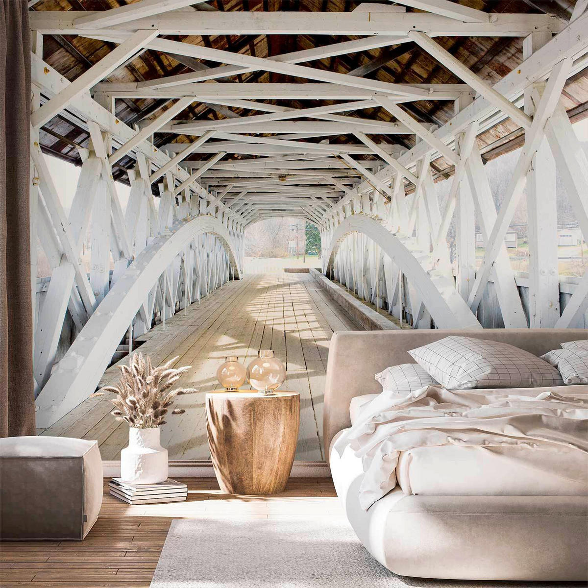 FOTOTAPETE  - Braun/Weiß, LIFESTYLE, Textil (400/280cm) - artgeist