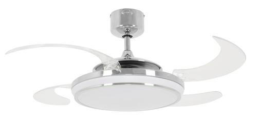 DECKENVENTILATOR 122/41 cm   - Chromfarben/Transparent, Basics, Kunststoff/Metall (122/41cm) - P & B