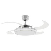 DECKENVENTILATOR 122/41 cm   - Chromfarben/Transparent, Basics, Kunststoff/Metall (122/41cm) - P & B