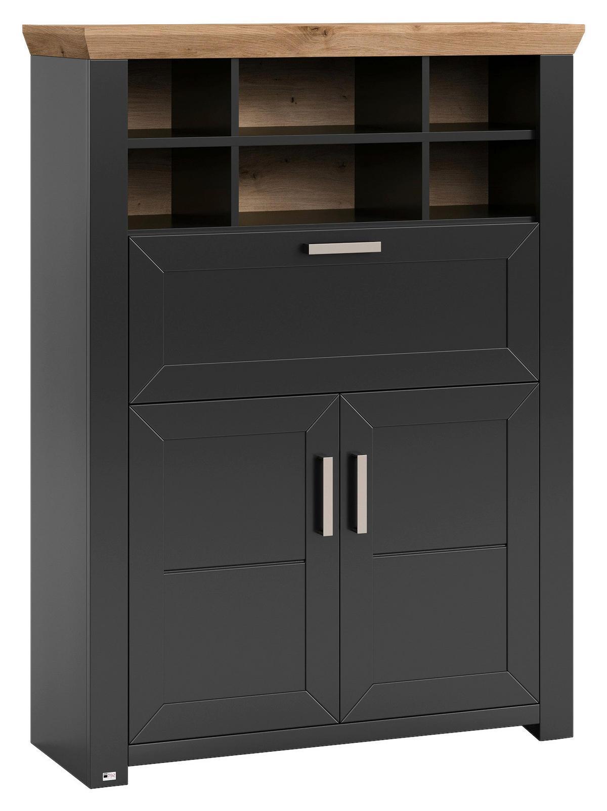 HIGHBOARD  104,5/142,6/42,2 cm  - Graphitfarben/Eiche Artisan, Design, Holzwerkstoff/Metall (104,5/142,6/42,2cm) - SetOne by Musterring