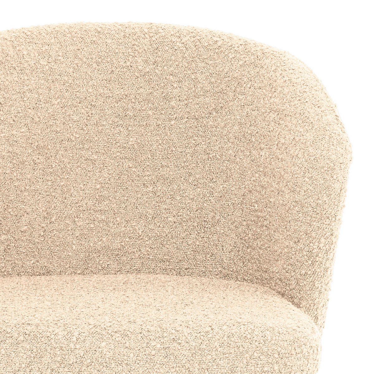 STOL järn bouclé  - svart/cremefärgad, Lifestyle, metall/textil (57/82/59cm) - home24