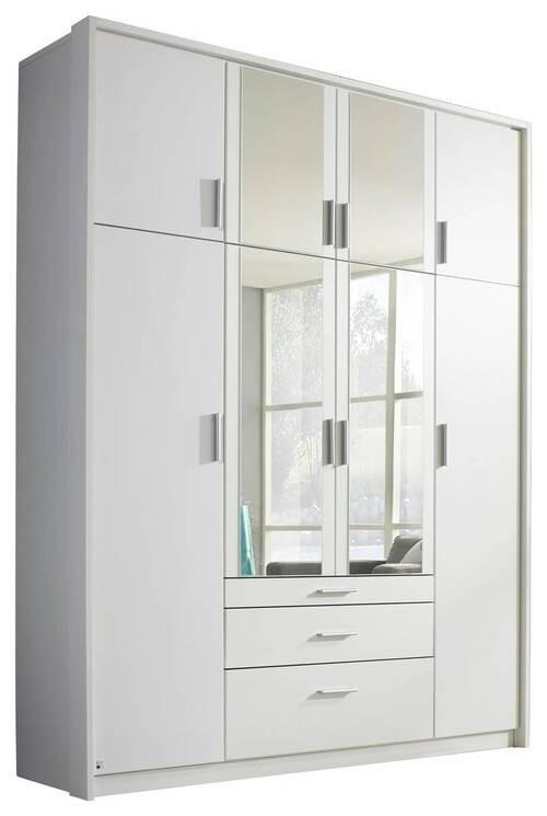 DREHTÜRENSCHRANK in Weiss, Klar - Klar/Weiss, Design, Glas/Holzwerkstoff (185/231/56cm) - Rauch Möbel
