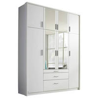 DREHTÜRENSCHRANK in Weiss, Klar  - Klar/Weiss, Design, Glas/Holzwerkstoff (185/231/56cm) - Rauch Möbel