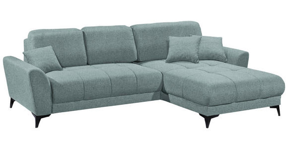 ECKSOFA  in Webstoff Mintgrün  - Schwarz/Mintgrün, KONVENTIONELL, Kunststoff/Textil (281/189cm) - Carryhome