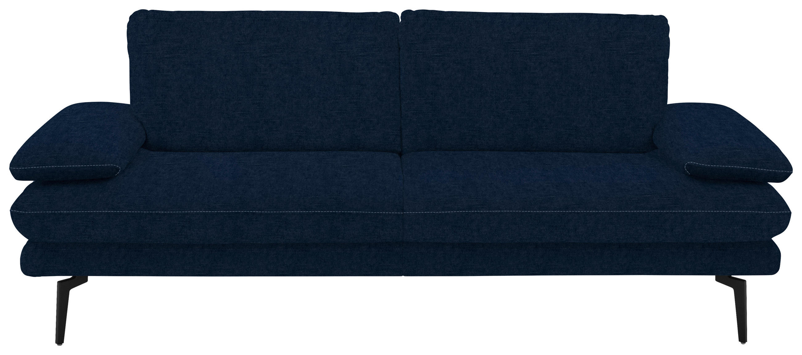 3-SITZER-SOFA in Velours Dunkelblau  - Beige/Schwarz, Design, Textil/Metall (222/89/104cm) - Dieter Knoll