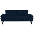 3-SITZER-SOFA Dieter Knoll in Velours Dunkelblau  - Beige/Schwarz, Design, Textil/Metall (222/89/104cm) - Dieter Knoll
