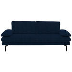3-SITZER-SOFA Dieter Knoll in Velours Dunkelblau  - Beige/Schwarz, Design, Textil/Metall (222/89/104cm) - Dieter Knoll