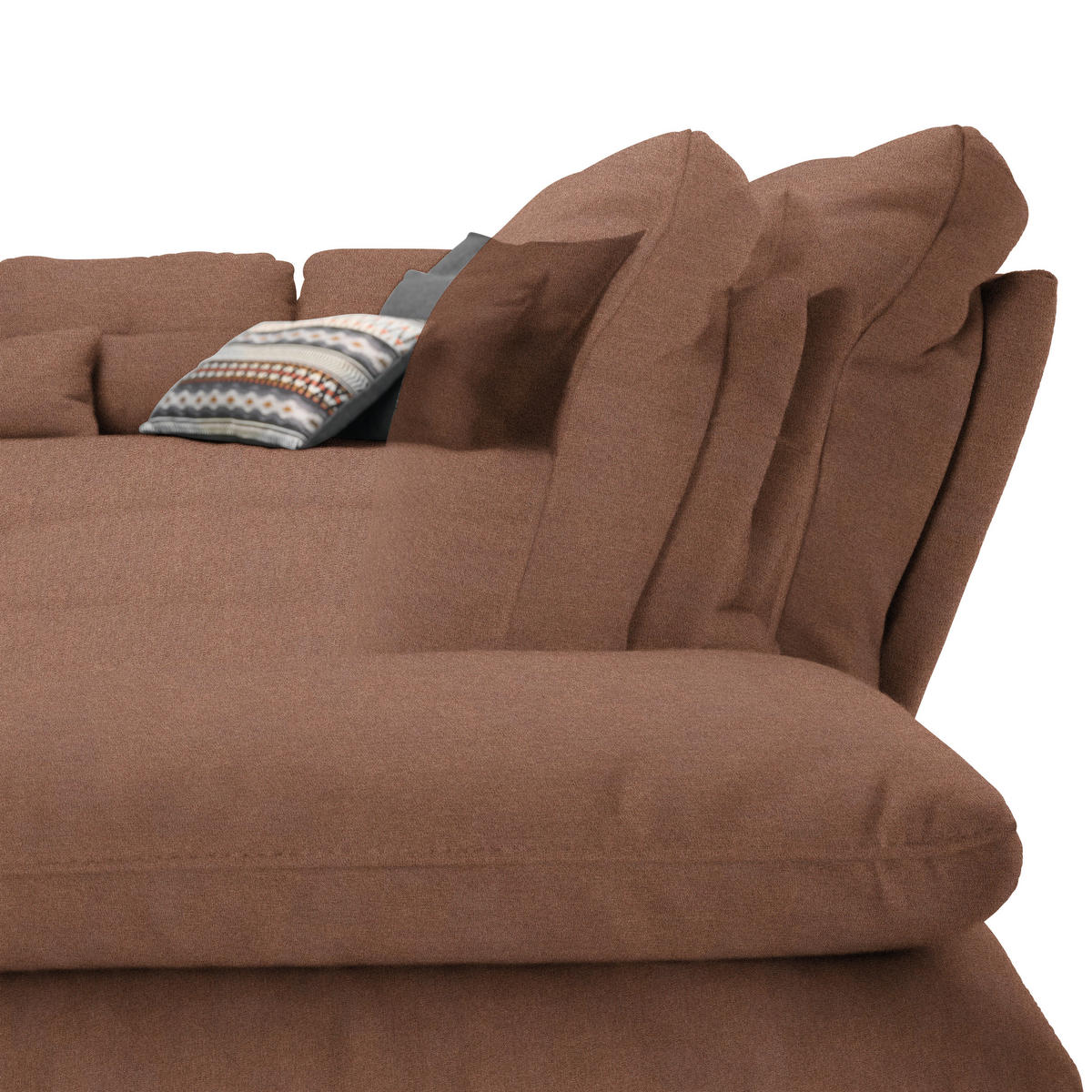 ECKSOFA in Flachgewebe Braun  271/344 cm  - Schwarz/Braun, Design, Textil/Metall (271/344cm) - Chilliano
