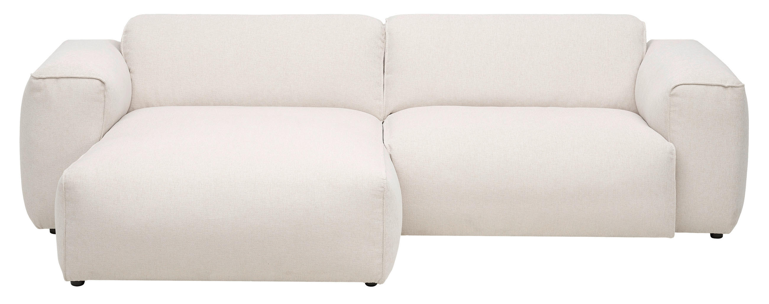 ECKSOFA in Webstoff Beige  171/265 cm  - Beige/Schwarz, Design, Kunststoff/Textil (171/265cm) - home24