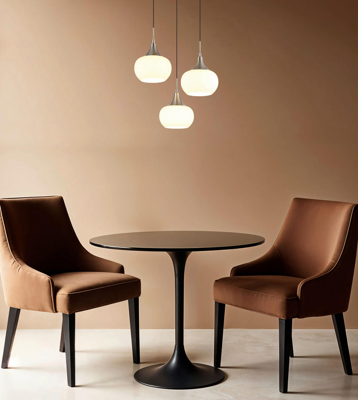 HÄNGELEUCHTE Lui 37/150 cm   - Opal/Schwarz, Design, Glas/Kunststoff (37/150cm) - Globo