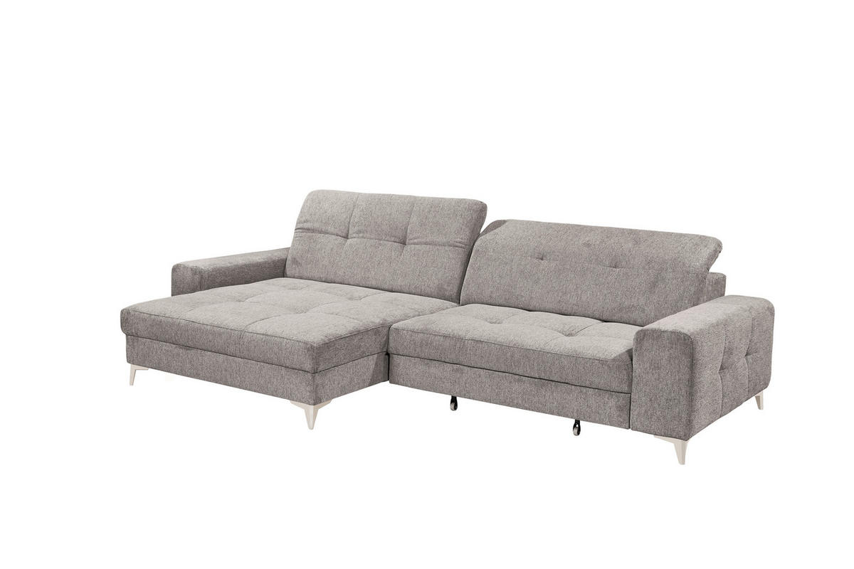 ECKSOFA SORELLA Taupe Mikrovelours Kopfteilverstellung, Sitztiefenverstellung  - Taupe/Kaschmir, Design, Kunststoff/Textil (182/328cm) - MID.YOU