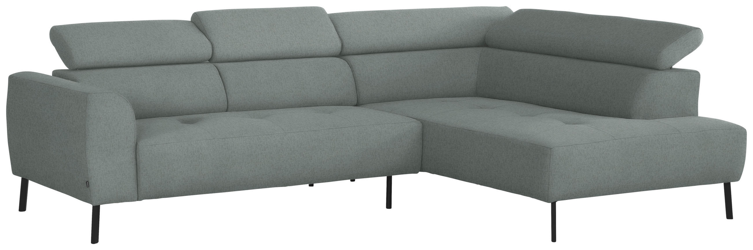 ECKSOFA  in Chenille Silberfarben  280/205 cm  - Silberfarben/Schwarz, Design, Textil/Metall (280/205cm) - Xora