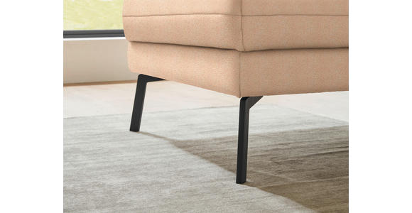 ECKSOFA  in Flachgewebe Lachsfarben  175-224/255-365 cm  - Schwarz/Lachsfarben, Design, Textil/Metall (175-224/255-365cm) - Dieter Knoll