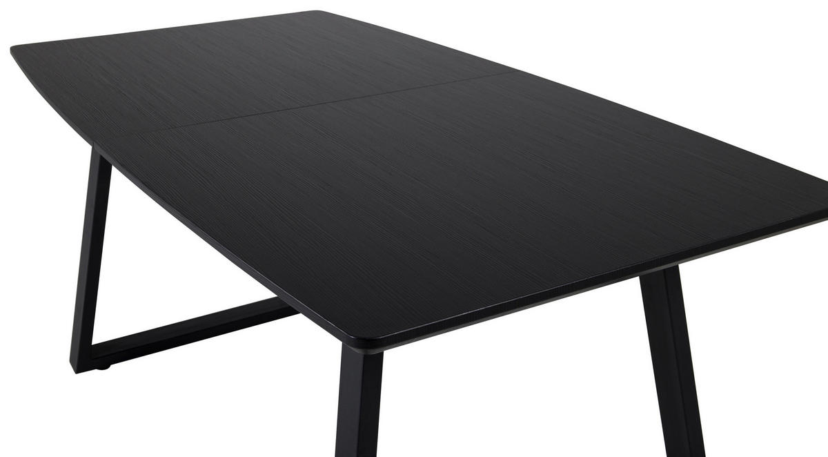 ESSTISCH furniert rechteckig Schwarz  - Schwarz, Design, Holz/Holzwerkstoff (160-200/85/75cm) - Livetastic
