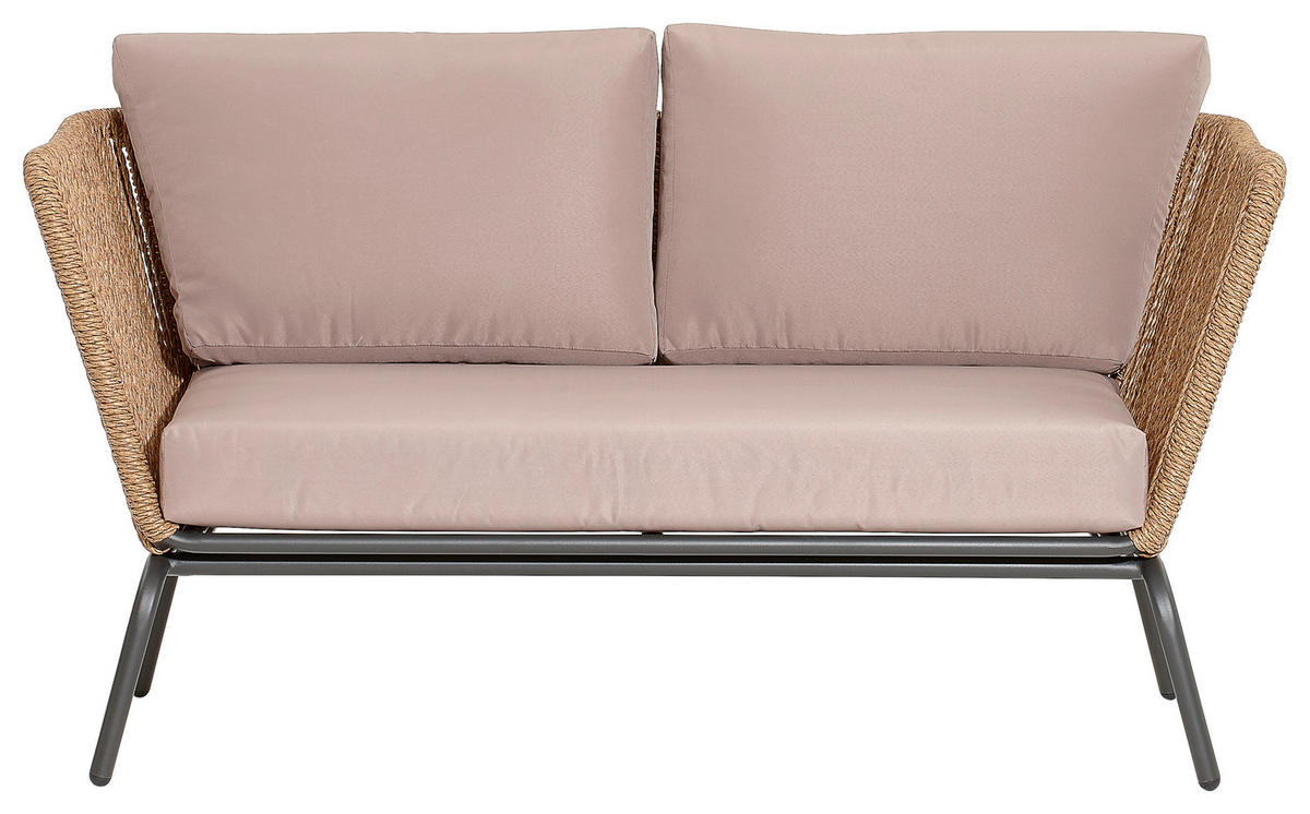 LOUNGESOFA 151/80,5/75 cm Aluminium  - Beige/Anthrazit, Design, Kunststoff/Textil (151/80,5/75cm) - Ambia Garden