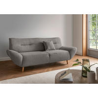 3-SITZER-SOFA Bouclé Anthrazit  - Wildeiche/Anthrazit, KONVENTIONELL, Holz/Textil (205/81/90cm) - MID.YOU