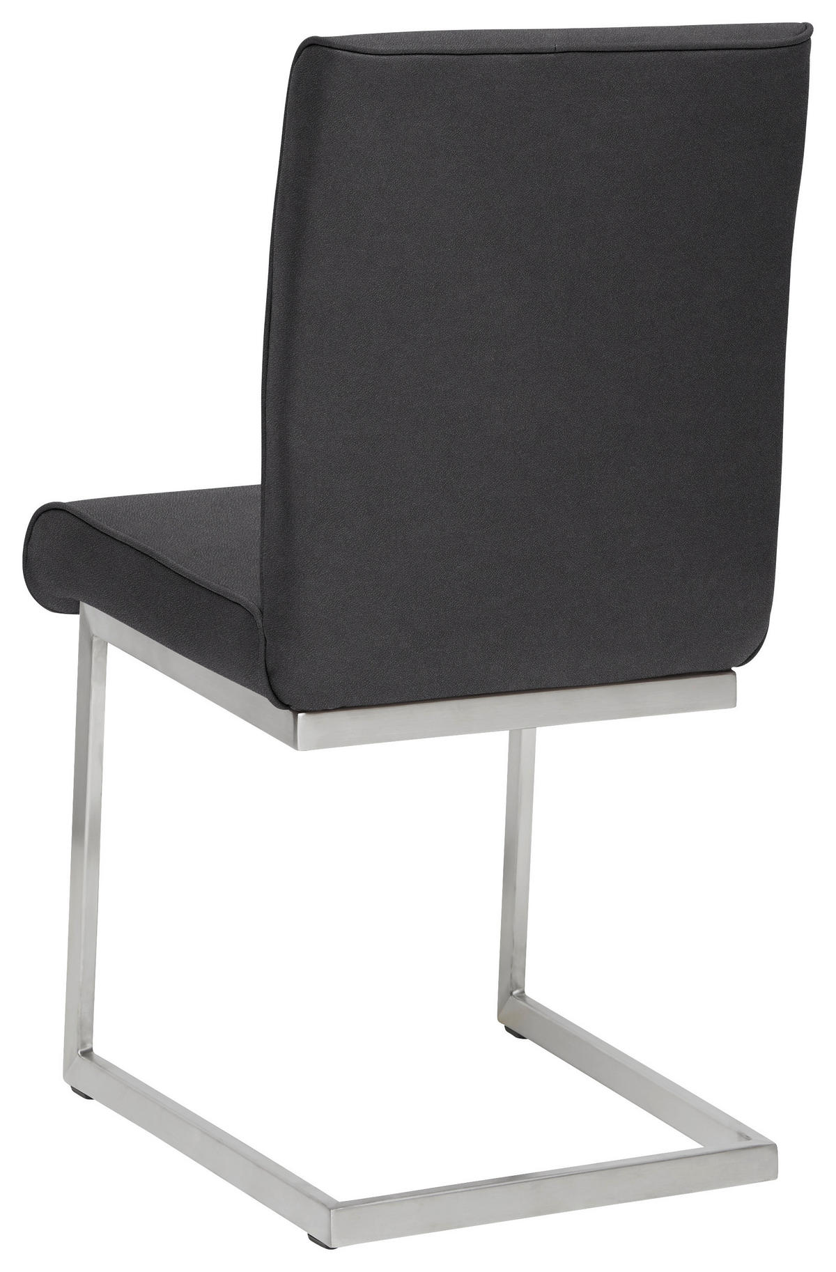 SCHWINGSTUHL  in Stahl Mikrofaser  - Edelstahlfarben/Schwarz, Design, Holzwerkstoff/Textil (48/91/60cm) - Dieter Knoll