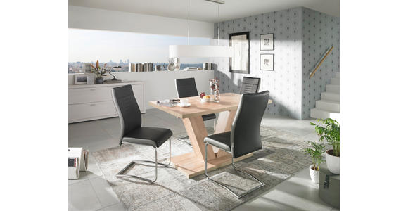 SCHWINGSTUHL in Eisen Webstoff - Chromfarben/Anthrazit, Design, Textil/Metall (43/98/60cm) - Carryhome