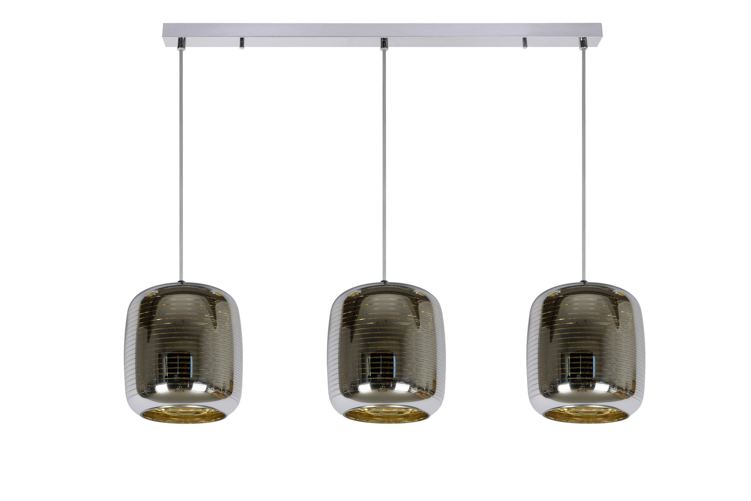 HÄNGELEUCHTE Eryn 88/20/157 cm   - Chromfarben, Design, Glas (88/20/157cm) - Lucide